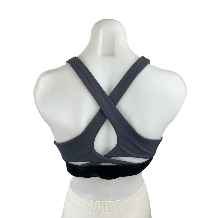 Fabletics Gray Racerback Sleeveless Yoga Athletic Activewear Sports Bra Top Sz M