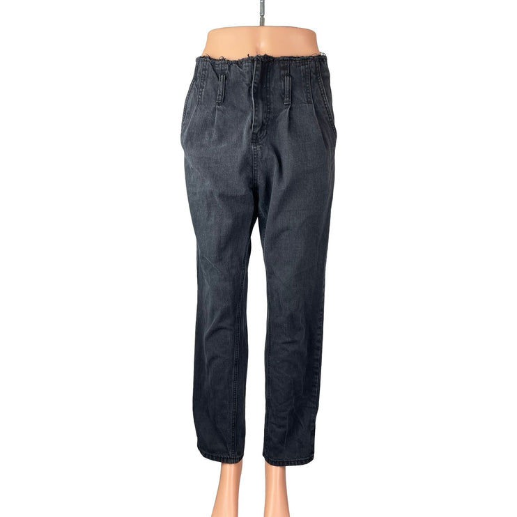 Dance & Marvel Women's Black High Rise Distressed Straight Denim Jeans Size M