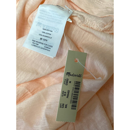 NEW Madewell Women's Orange V-neck Short Sleeve Casual Tee T-shirt Top Size M