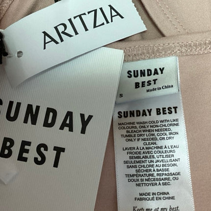 NEW Aritzia Sunday Best Cora Pink Halter Strap Multi Twist Bandeau Crop Top S