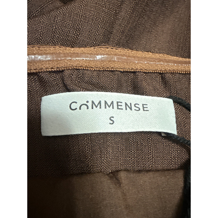 Commense Women's Brown Sleeveless Strapless Tube Bandeau Midi Sheath Dress Sz S