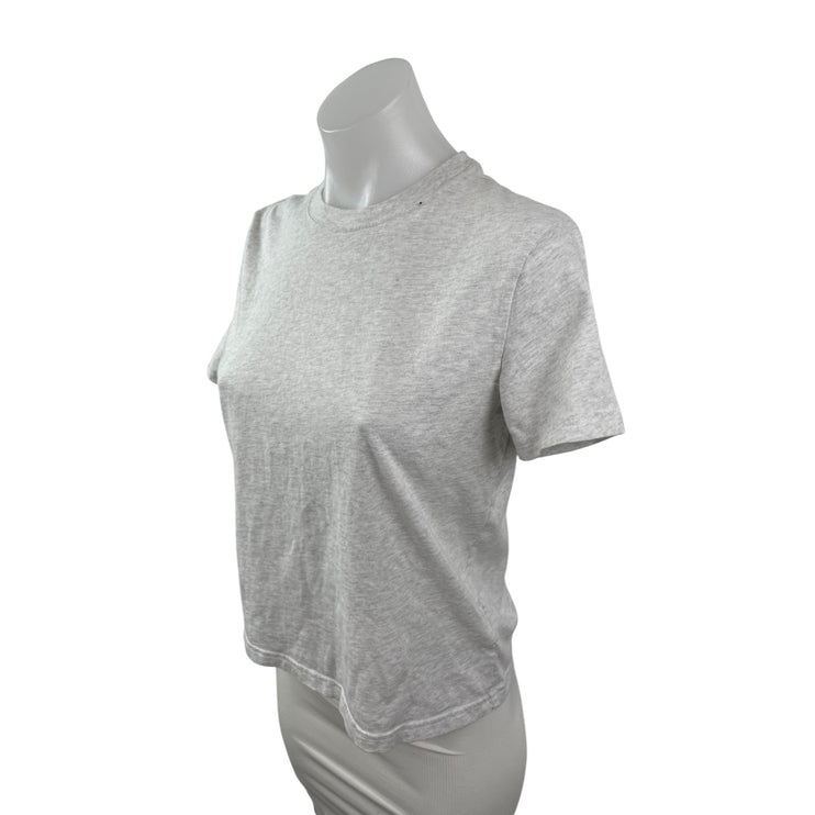 Aritzia TNA Soft Feels Gray Crew Neck Short Sleeve Crop Boxy Tee T-Shirt Top S