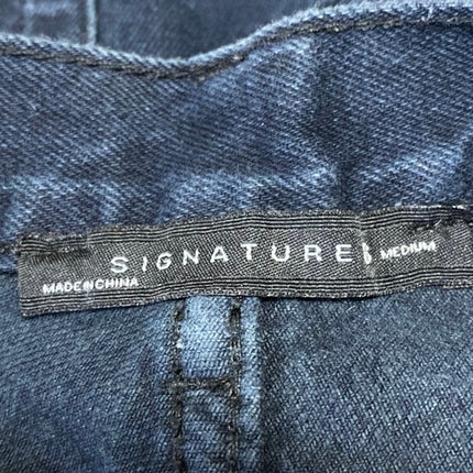 Signature Women's Blue Dark Wash Cut Off High Rise Denim Jean Shorts Size M