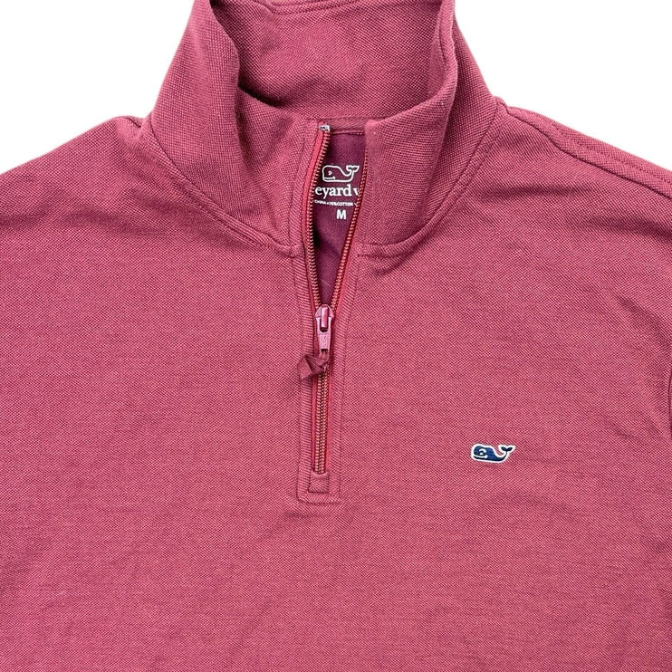 Vineyard Vines Men's Maroon 1/4 Zip Pullover Long Sleeve Polo Shirt Top Size M