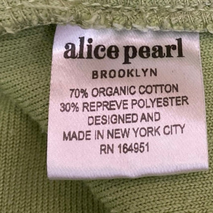 Alice Pearl Weekend Green Terry Button Down Shirt Top & Mini Shorts 2Pc Set S