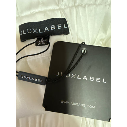 NEW JLuxLabel Women's White Belted Tie Waist Pockets Mini Paperbag Shorts Size S