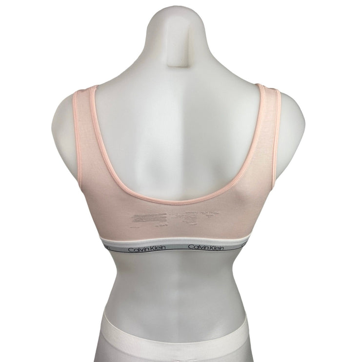 Calvin Klein Womens Pink Scoop Neck Pullover Athletic Yoga Sports Bra Top Size M