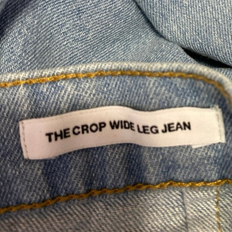 NEW American Apparel The Crop Wide Leg Womens Blue High Rise Denim Jeans Size 28