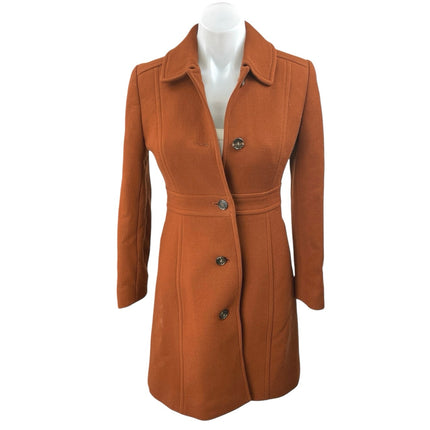 J.Crew Italian Double Cloth Brown Wool Button Down Jacket Pea Coat Over Coat 0