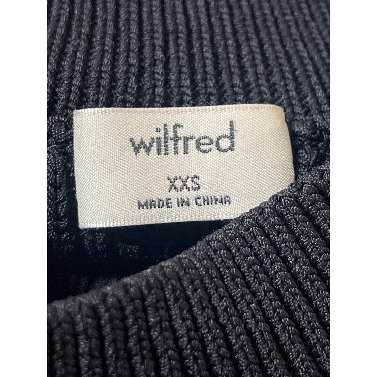 Aritzia Wilfred Black Rib Knit Sleeveless Halter Crop Sweater Tank Top Size XXS