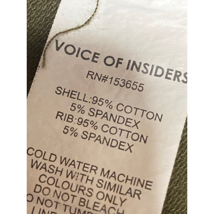 Voice of Insiders Army Green Crewneck Short Sleeve Graphic Tee T-shirt Top Sz M