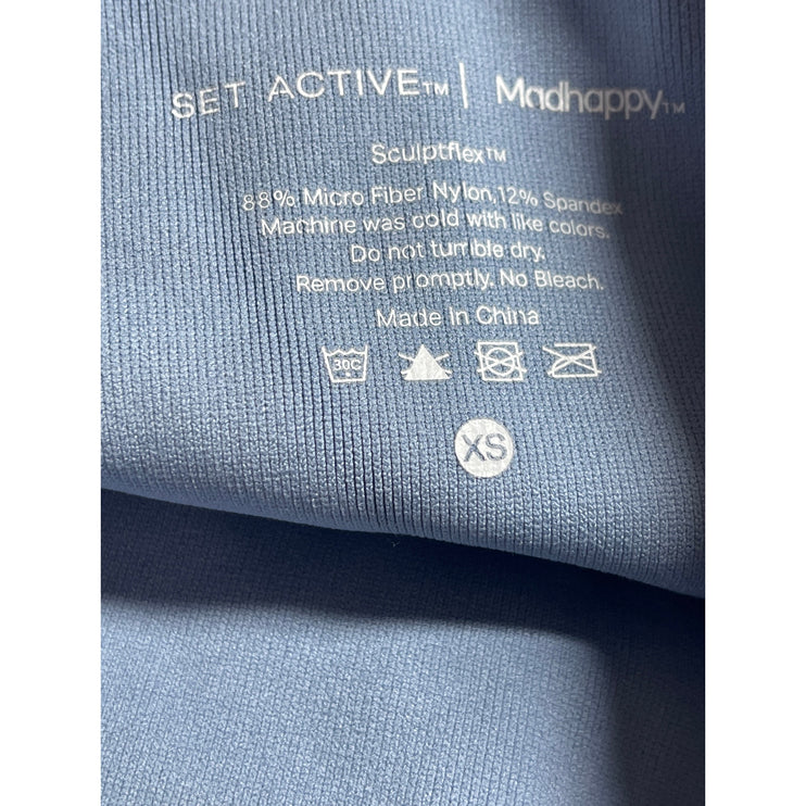 Set Active x MadHappy Women's Blue Yoga Workout Athletic Biker Short Size XS