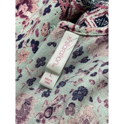 Xhilaration Womens Multicolor Floral High Neck Sleeveless Tank Jumpsuit Romper L