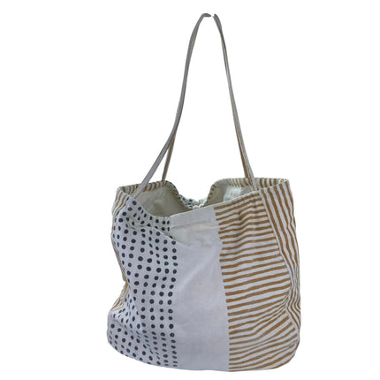 FEED Projects Women's Multicolor Stripe Polka Dots Colorblock Tote HandBag