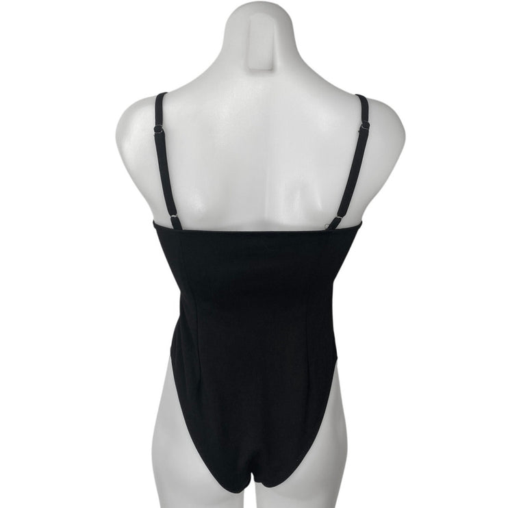 Princess Polly Black Sleeveless Corset Bustier Cami Tank Bodysuit Top Size 2