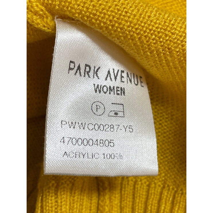 Park Avenue Women's Yellow Cashmere-Like Long Sleeve Knit Sweater Top Size 12