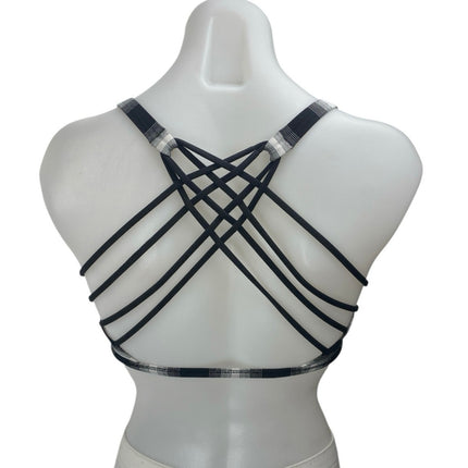 Lululemon Free To Be Wild Black Striped Sleeveless Strappy Sports Bra Crop Top 4