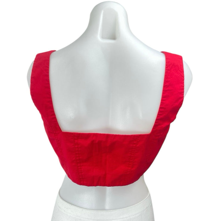 Princess Polly Red Sleeveless Corset Bustier Cami Camisole Tank Crop Top Size 6