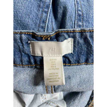 H&M Women's Blue High Waisted Wide Leg Baggy Y2k Casual Denim Jeans Size 8