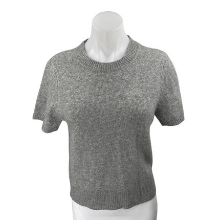 Abercrombie & Fitch Women's Gray Wool Knit Short Sleeve T-Shirt Sweater Top Sz S