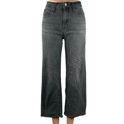 GAP 1969 Women's Black Gray Wide Leg High Waisted Denim Jeans Pants Size 24