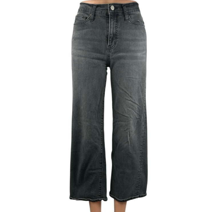 GAP 1969 Women's Black Gray Wide Leg High Waisted Denim Jeans Pants Size 24