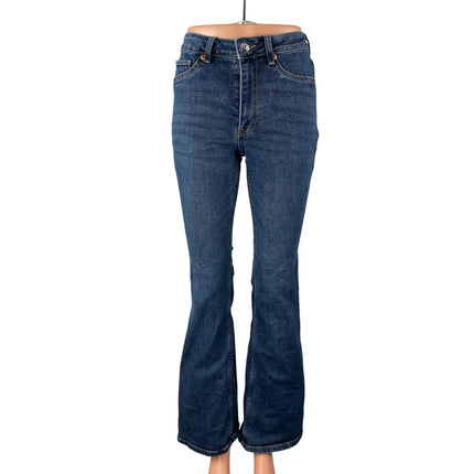 H&M Women's Blue Mid Rise Flared Y2k Bootcut Bell Bottom Denim Jeans Size 4