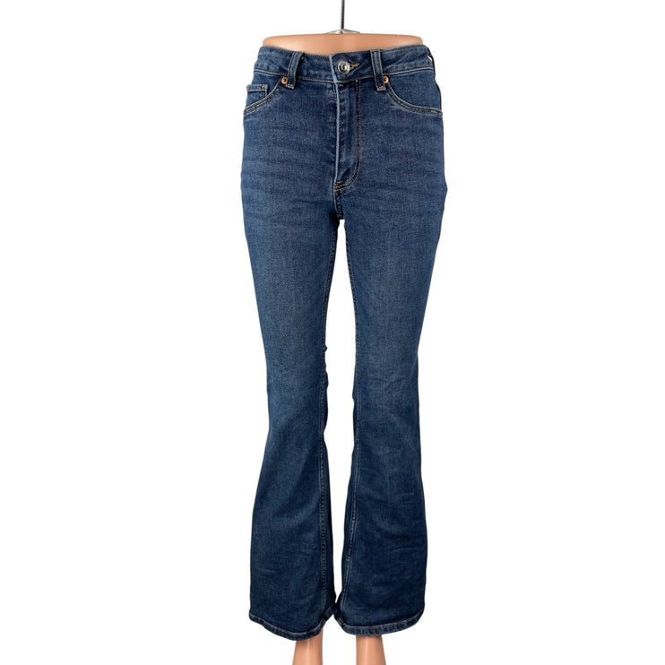 H&M Women's Blue Mid Rise Flared Y2k Bootcut Bell Bottom Denim Jeans Size 4