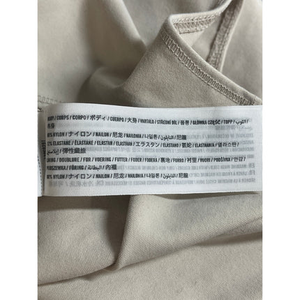 Abercrombie & Fitch Beige One Shoulder Thong Cutout Tank Bodysuit Top Size S