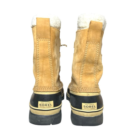 Sorel Caribou Women's Tan Lace Up Shearling Waterproof Mid Winter Duck Boots 9