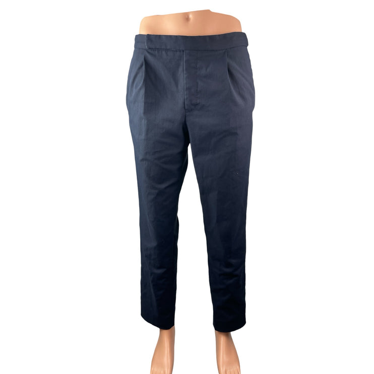 Incotex Men's Navy Blue Tapered Fit Pleated Straight Leg Trousers Pants Size 50