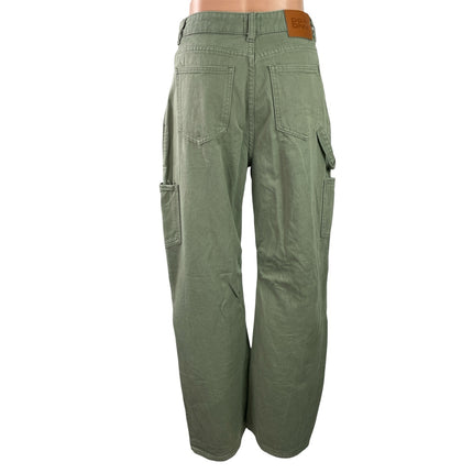 Princess Polly Green High Rise Pockets Wide Leg Baggy Denim Jeans Cargo Pants 4