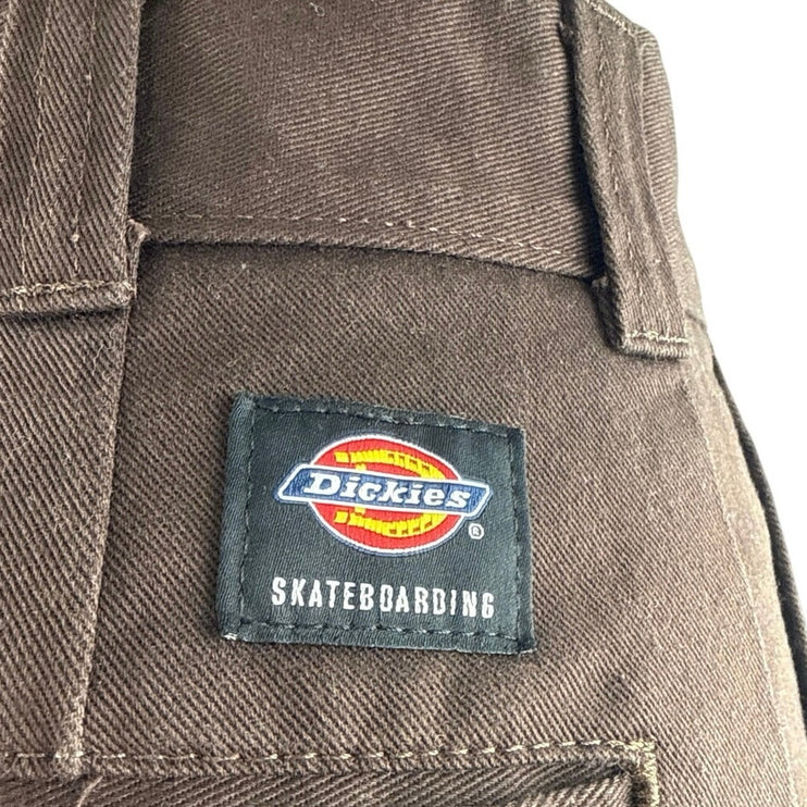 Dickies Skateboarding Womens Brown High Rise Wide Leg Baggy Trousers Pants 28