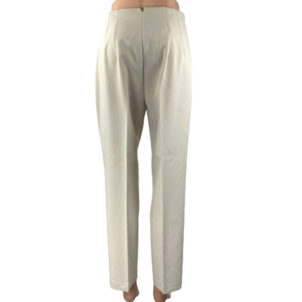 Zara Women's Beige Khaki Chino Pleated High Rise Trousers Dress Pants Size M