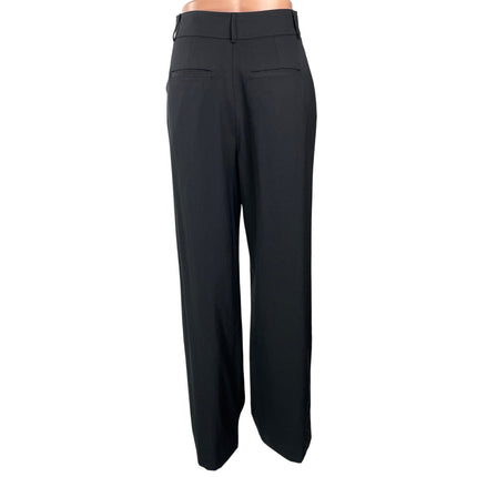 Everlane Women's Black Pleated High Rise Straight Wide Leg Trousers Pants Size 0