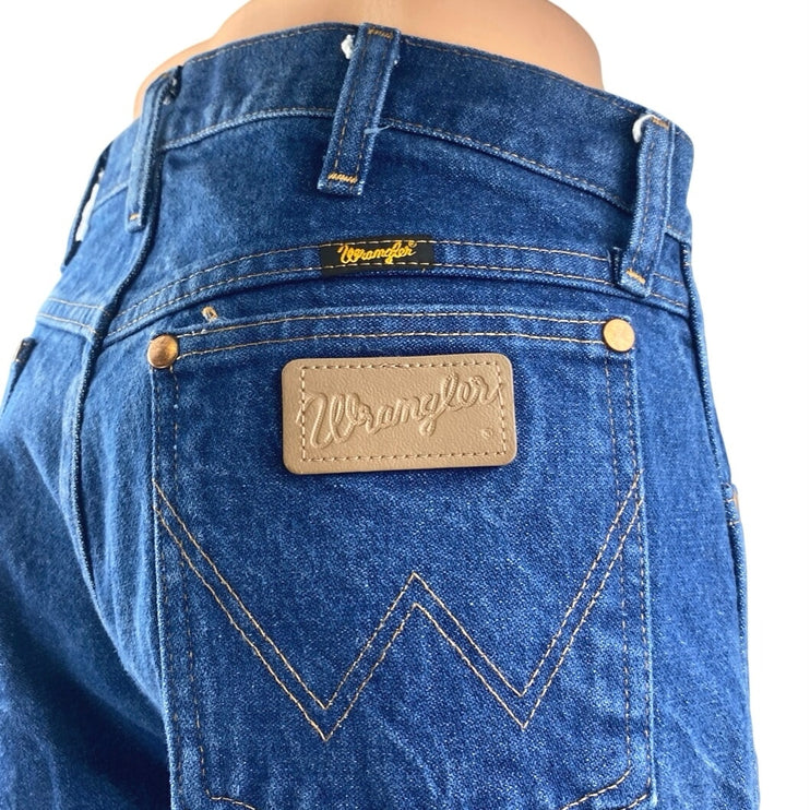 Wrangler Women's Blue High Waist Frayed Cut-Off Bermuda Denim Jeans Shorts 33x34