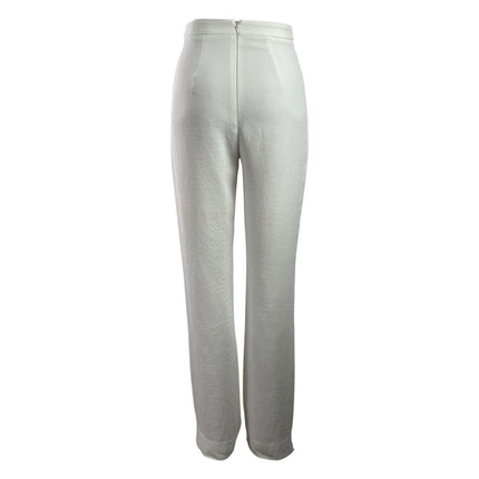 Kookai Oyster Tailored Women White High Rise Straight Leg Trousers Pants Size 34