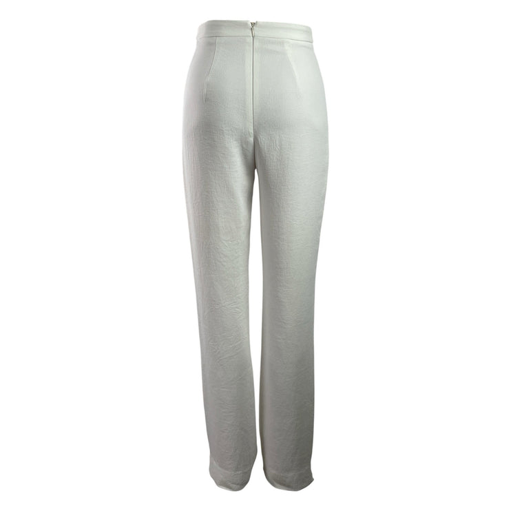 Kookai Oyster Tailored Women White High Rise Straight Leg Trousers Pants Size 34