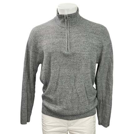 Weatherproof Men's Gray Long Sleeve Knit Turtleneck 1/4 Zip Sweater Top Size L