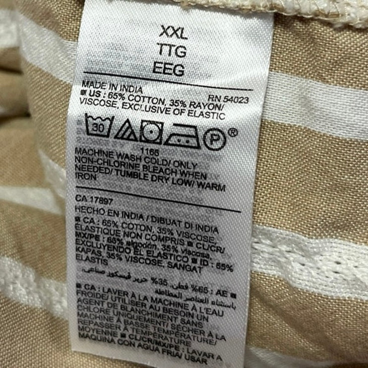 Old Navy Waist-Defined Striped Puff Sleeve Smocked Tiered Midi Wrap Dress Sz XXL