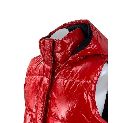 NEW Lou & Grey Gorpcore Red Faux Vegan Leather Quilted Vest Puffer Coat Jacket M