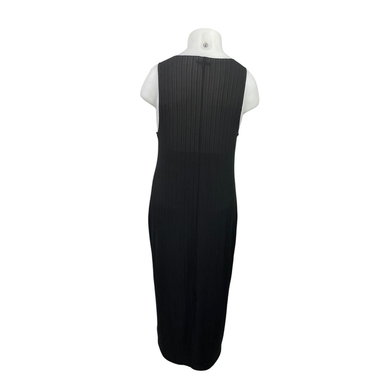 Madewell Black Sleeveless Pleated Scoop Neck Cami Tank Sheath Maxi Dress Size XL