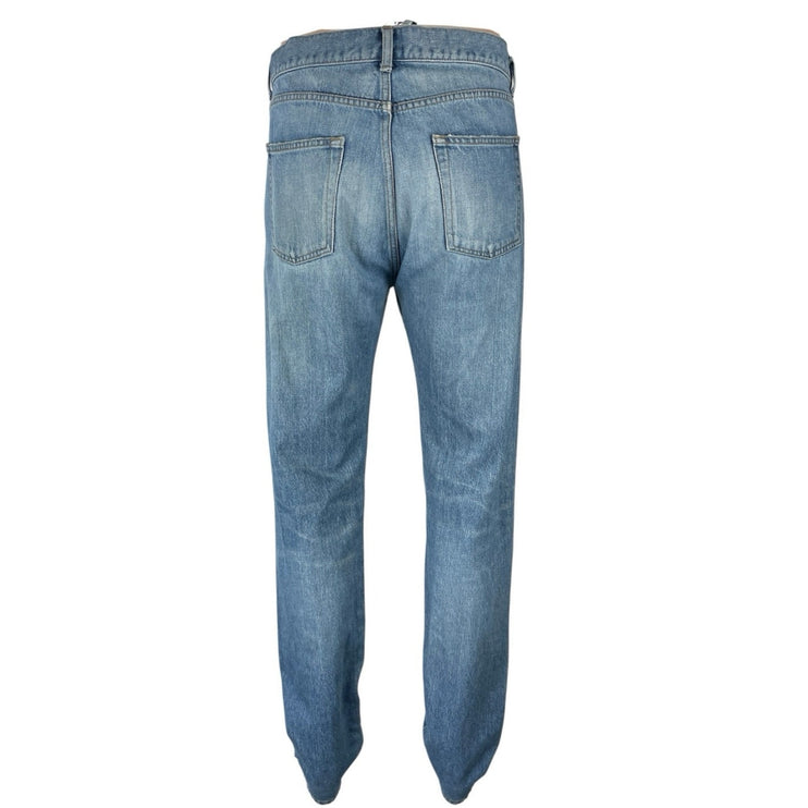 Saint Laurent Men's Blue High Waisted Relaxed Straight Denim Jeans Pants Sz 34