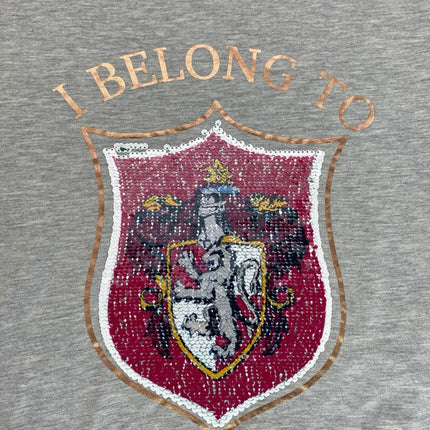 Harry Potter Gryffindor Slytherin House Kids Flip Sequin Tee T-shirt Top 14-15Y