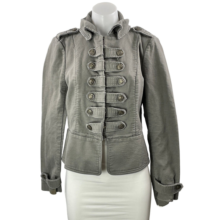 Banana Republic Women's Gray Long Sleeve Army Military Blazer Coat Jacket Size 6