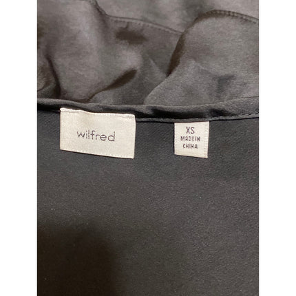 Aritzia Wilfred Tonka Satin Women's Black Ruffle Sleeveless Tie Blouse Top Sz XS