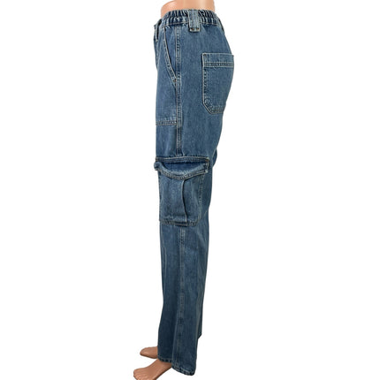 Urban Outfitters BDG Women's Blue Cargo High Rise Straight Denim Jeans Size 25