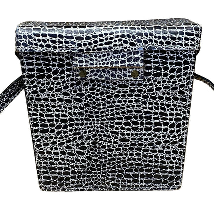 Mundi Women's Black White Snakeskin Animal Print Leather Crossbody Handbag OS