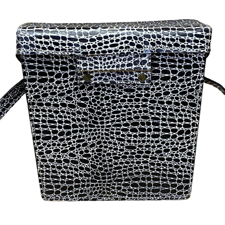 Mundi Women's Black White Snakeskin Animal Print Leather Crossbody Handbag OS