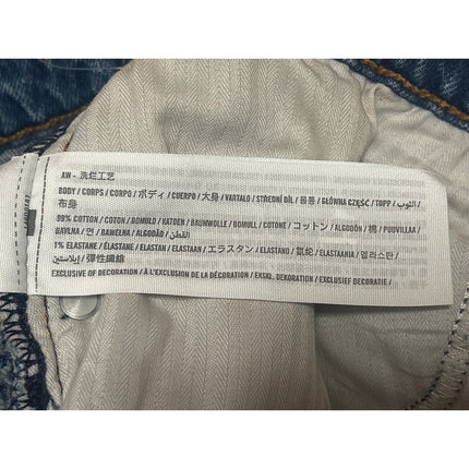 Abercrombie & Fitch Blue Frayed Distressed High Rise Denim Jeans Mom Shorts Sz 4